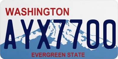 WA license plate AYX7700