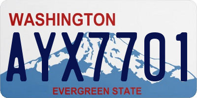 WA license plate AYX7701