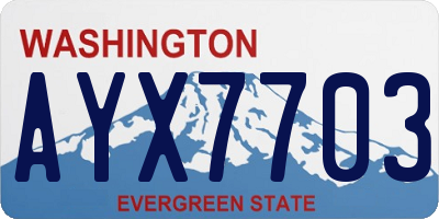 WA license plate AYX7703