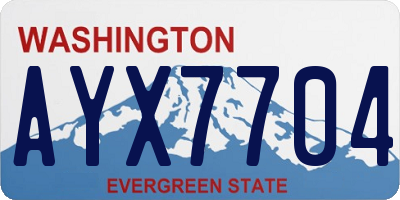 WA license plate AYX7704