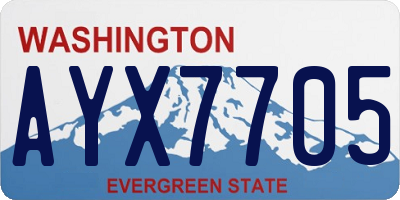 WA license plate AYX7705