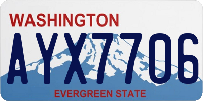 WA license plate AYX7706