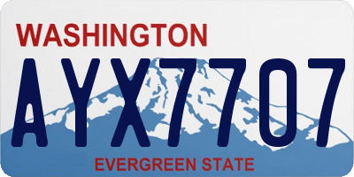 WA license plate AYX7707