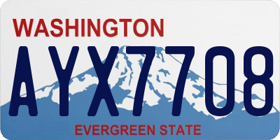 WA license plate AYX7708