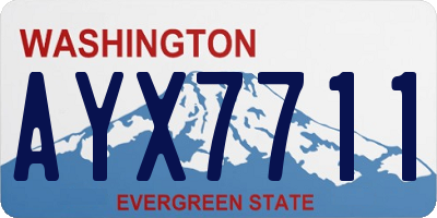 WA license plate AYX7711