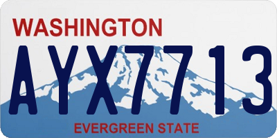 WA license plate AYX7713