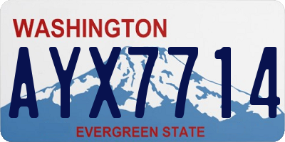 WA license plate AYX7714