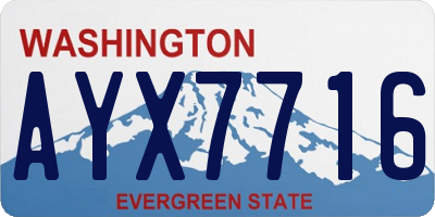 WA license plate AYX7716