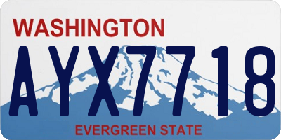 WA license plate AYX7718