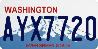 WA license plate AYX7720