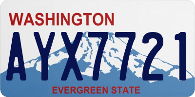 WA license plate AYX7721