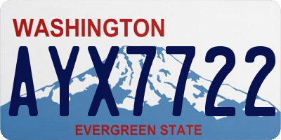 WA license plate AYX7722