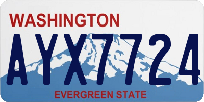 WA license plate AYX7724