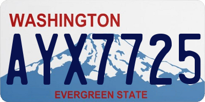 WA license plate AYX7725