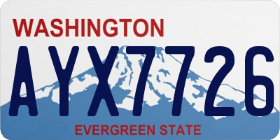 WA license plate AYX7726