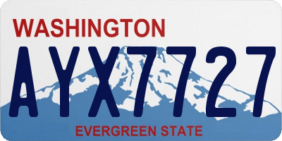 WA license plate AYX7727