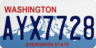 WA license plate AYX7728