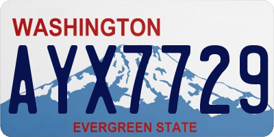 WA license plate AYX7729