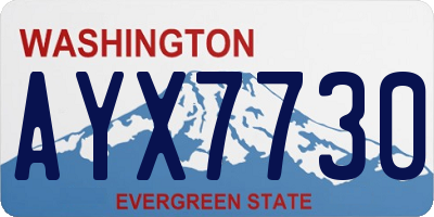 WA license plate AYX7730