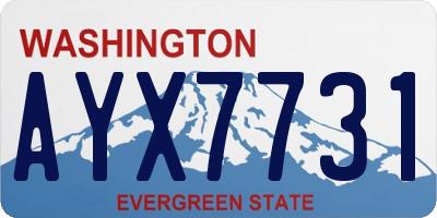 WA license plate AYX7731