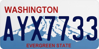 WA license plate AYX7733