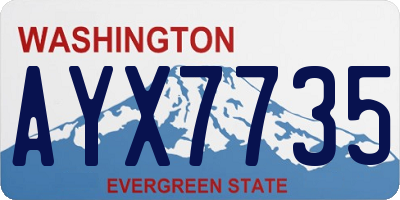 WA license plate AYX7735