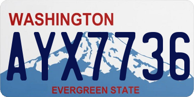 WA license plate AYX7736