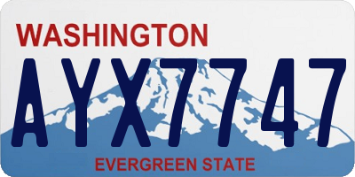 WA license plate AYX7747