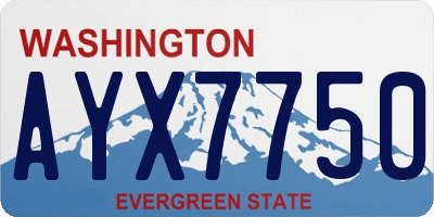 WA license plate AYX7750