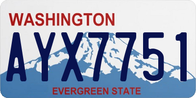 WA license plate AYX7751