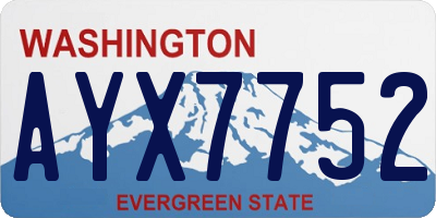 WA license plate AYX7752