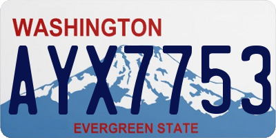 WA license plate AYX7753