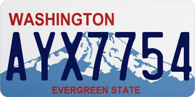 WA license plate AYX7754