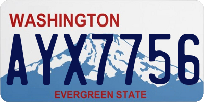 WA license plate AYX7756