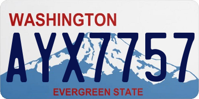 WA license plate AYX7757