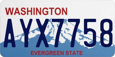 WA license plate AYX7758