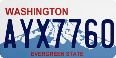 WA license plate AYX7760