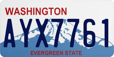 WA license plate AYX7761