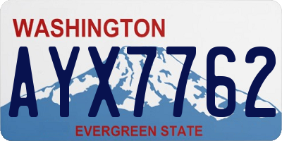 WA license plate AYX7762