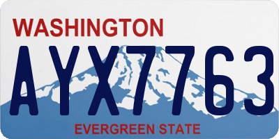 WA license plate AYX7763