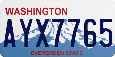 WA license plate AYX7765