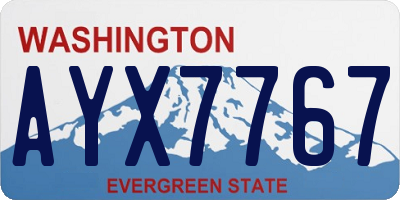 WA license plate AYX7767