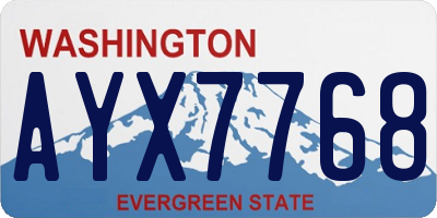 WA license plate AYX7768