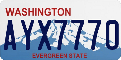 WA license plate AYX7770