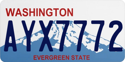 WA license plate AYX7772