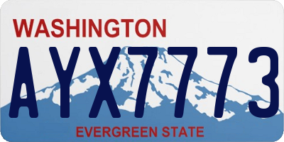 WA license plate AYX7773