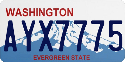 WA license plate AYX7775