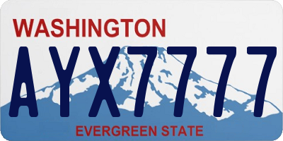 WA license plate AYX7777