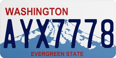 WA license plate AYX7778