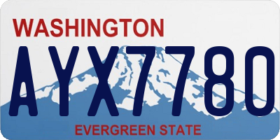 WA license plate AYX7780